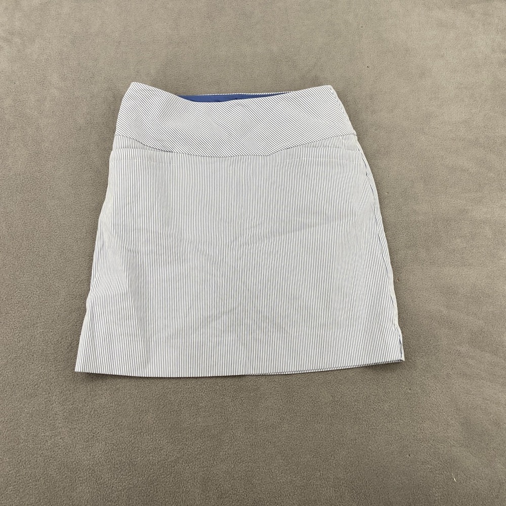 S.C. & Co. Double Wraparound Skirt Skort Womens Small White Blue Striped Golf
